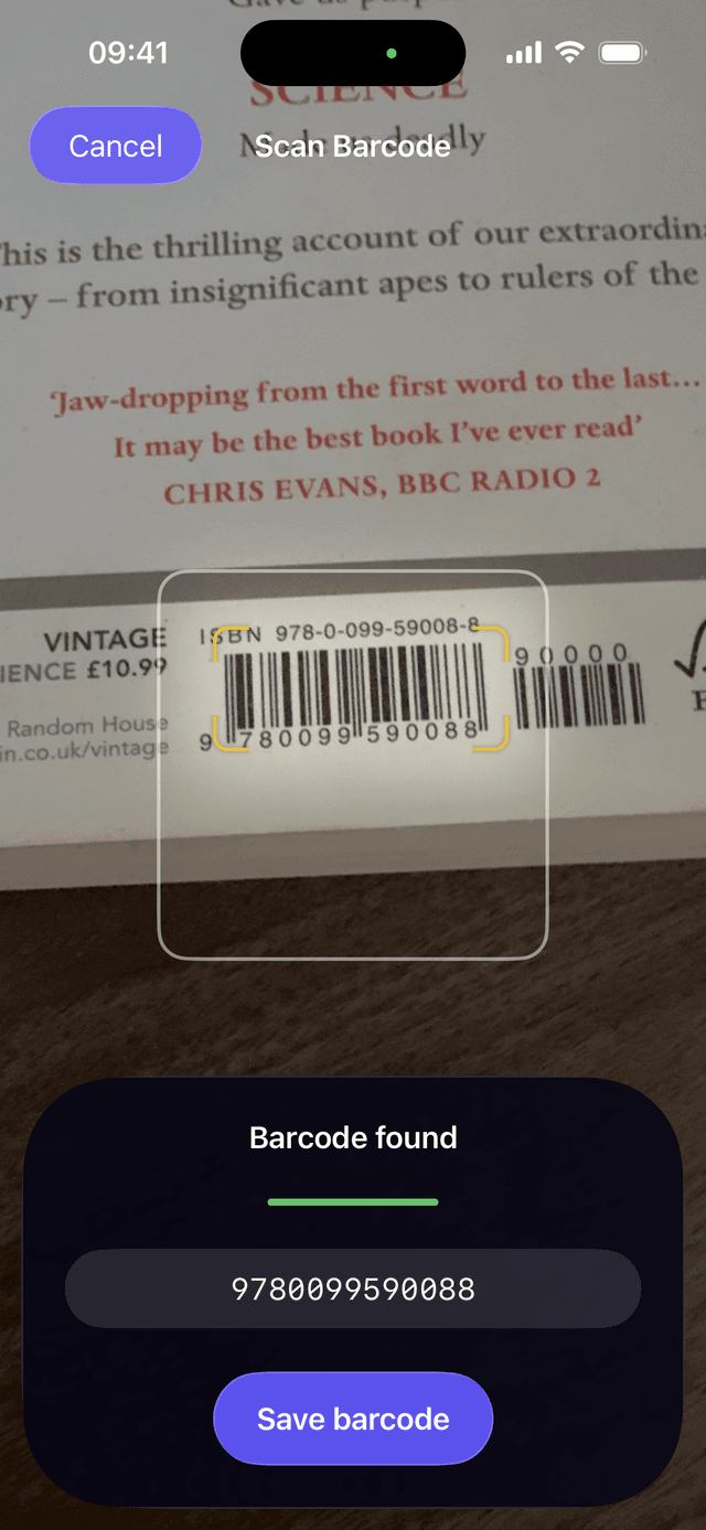 QuitSnooze barcode setup